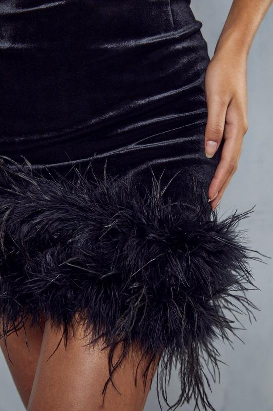 MissPap Premium Velvet Feather Detail Skirt 2