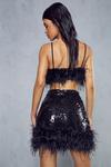 MissPap Premium Sequin Feather Detail Skirt thumbnail 3