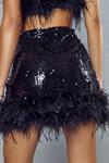 MissPap Premium Sequin Feather Detail Skirt thumbnail 6