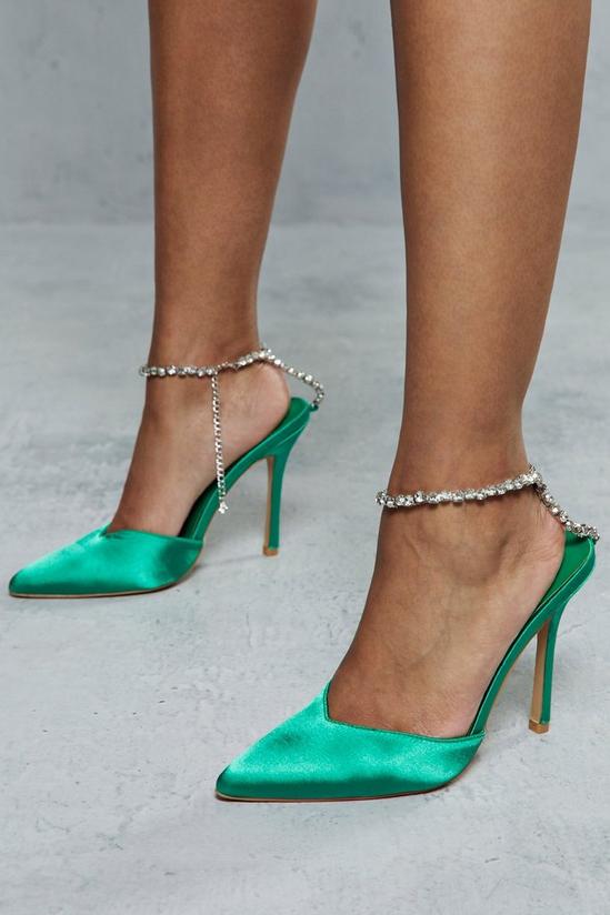 MissPap Diamante Ankle Strap Detail Strappy Heels 1