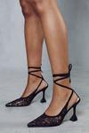 MissPap Lace Detail Strappy Lace Up Heels thumbnail 1