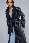 MissPap Leather Look Belted Trench Coat thumbnail 6