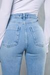 MissPap Mid Wash Denim Flared Jeans thumbnail 5