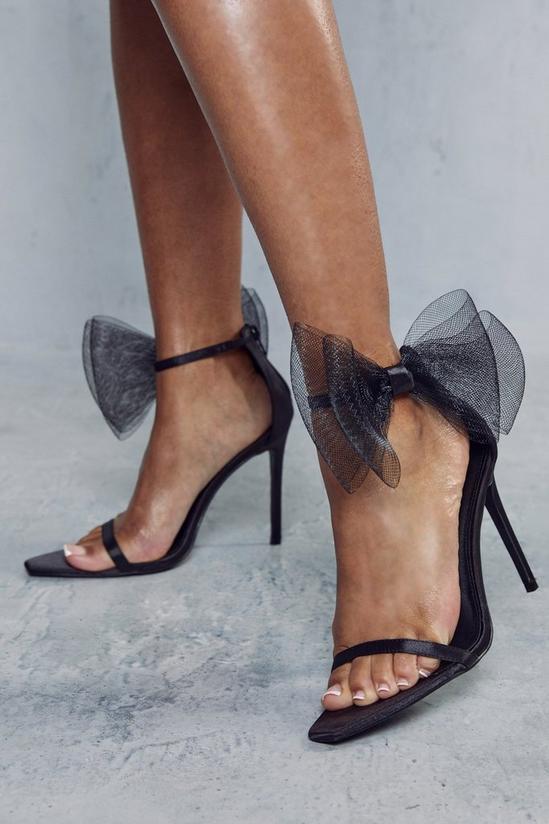 MissPap Oversized Bow Detail Strappy Heels 1