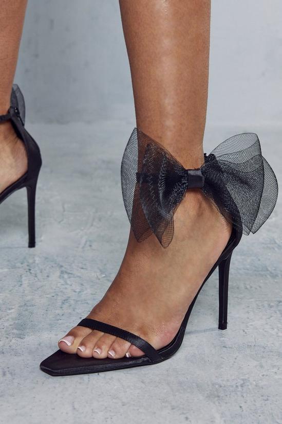 MissPap Oversized Bow Detail Strappy Heels 2