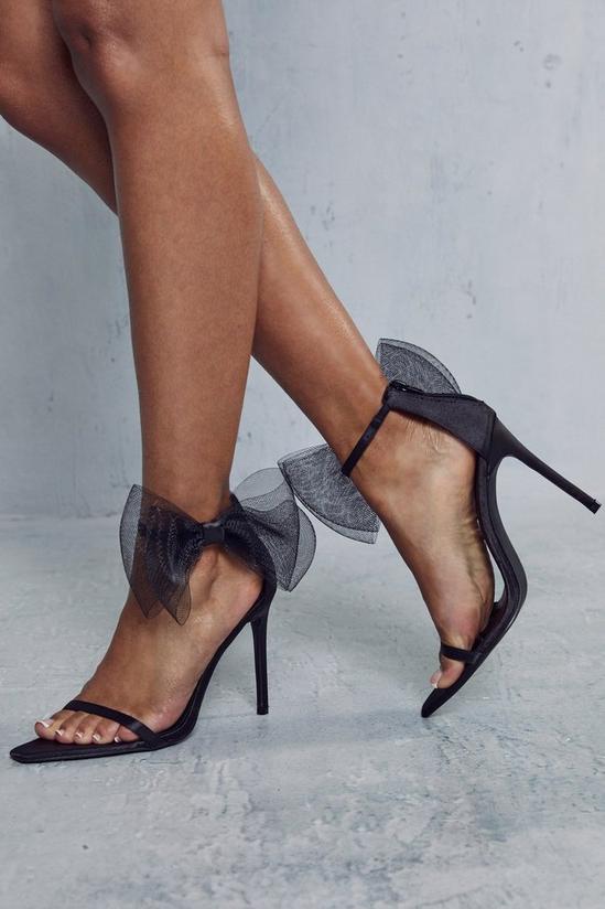 MissPap Oversized Bow Detail Strappy Heels 3