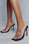 MissPap Clear Buckle Detail Strappy Heels thumbnail 1