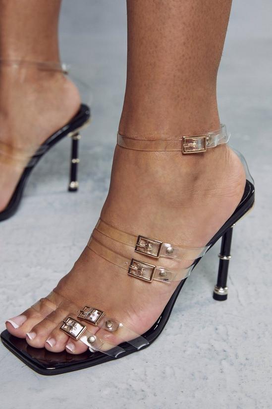 MissPap Clear Buckle Detail Strappy Heels 2