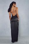 MissPap Premium Satin Cowl Neck Diamante Backless Maxi Dress thumbnail 3