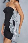 MissPap Premium Sequin Contrast Frill Bandeau Mini Dress thumbnail 6