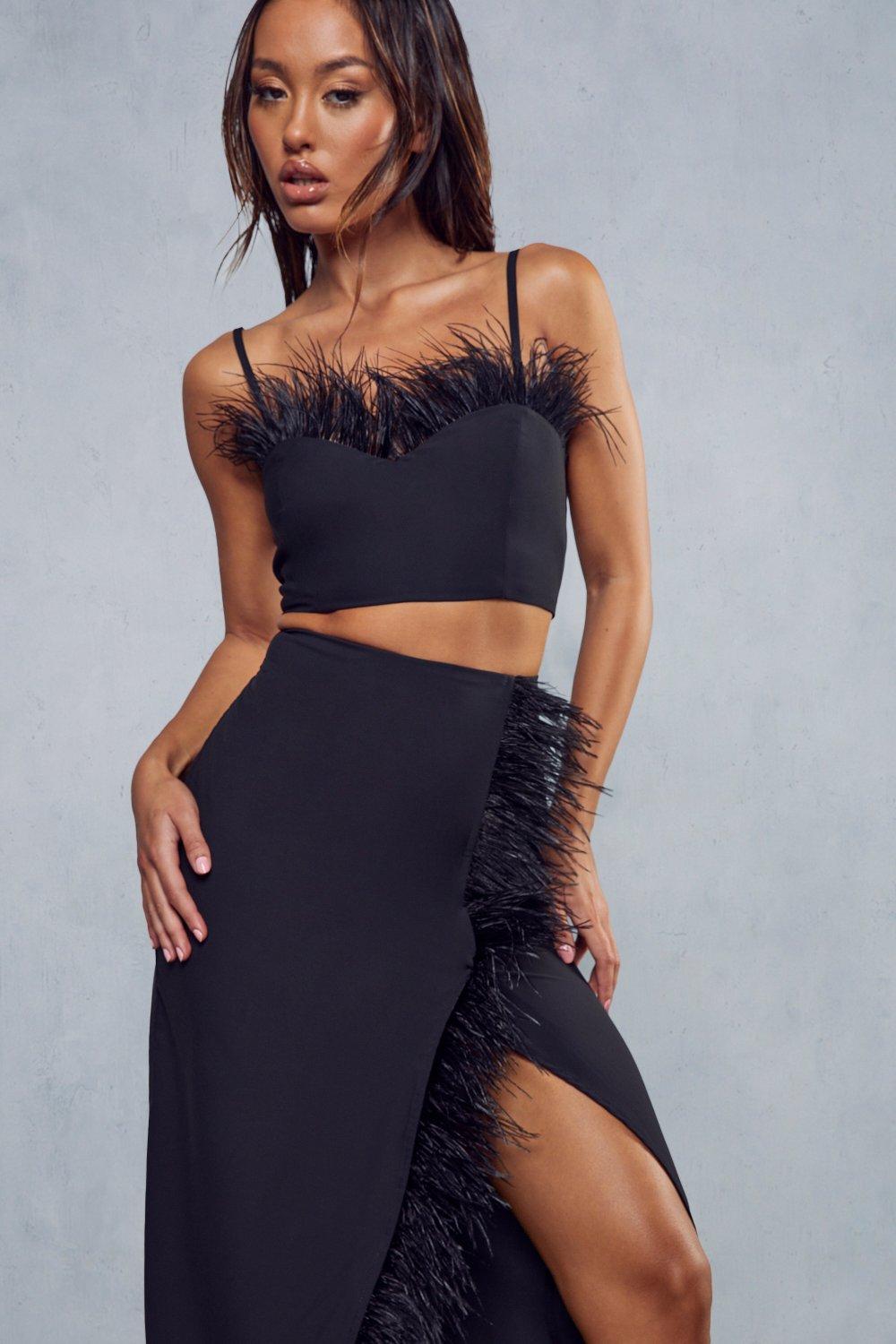 Feather hotsell skirt missguided