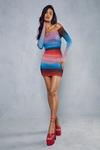MissPap Ombre Mesh Ruched Bardot Mini Dress thumbnail 4