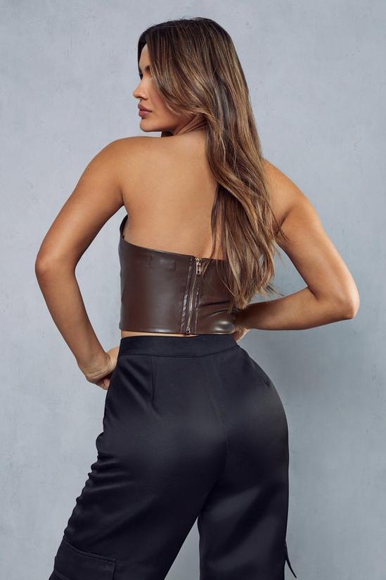 MissPap Leather Look Plunge Corset Top 3