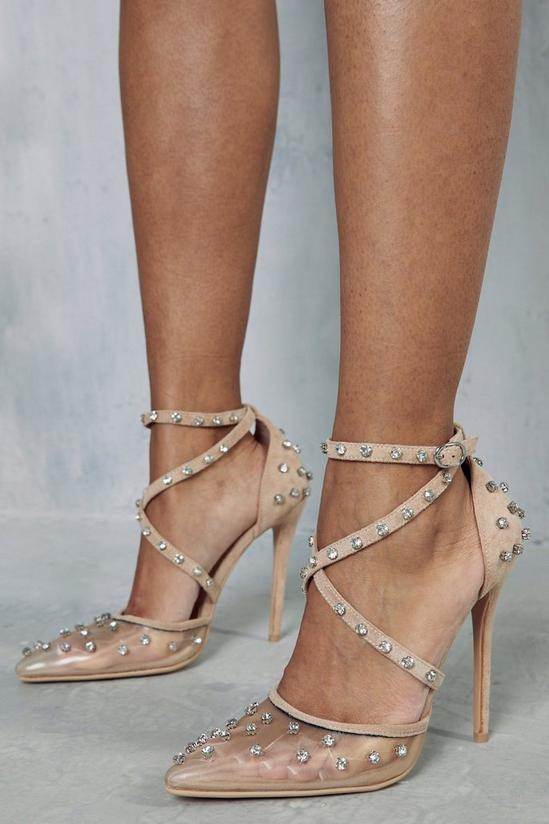 MissPap Embellished Diamante Cross Over Strappy Heels 1