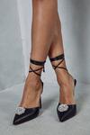 MissPap Embellished Diamante Lace Up Strappy Heels thumbnail 1