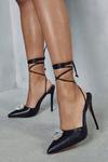 MissPap Embellished Diamante Lace Up Strappy Heels thumbnail 2