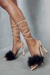 MissPap Contrast Lace Up Feather Heels thumbnail 1