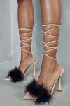MissPap Contrast Lace Up Feather Heels thumbnail 3