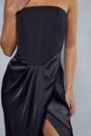MissPap Satin Skirt Pleated Wrap Corset Maxi Dress thumbnail 6