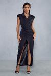 MissPap Premium Satin Tailored Wrap Maxi Dress thumbnail 4