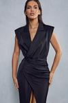 MissPap Premium Satin Tailored Wrap Maxi Dress thumbnail 5