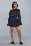 MissPap Premium Satin Drop Shoulder Top & Skirt Co-ord thumbnail 4