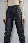 MissPap Leather Look Pocket Cuffed Cargo Trouser thumbnail 5