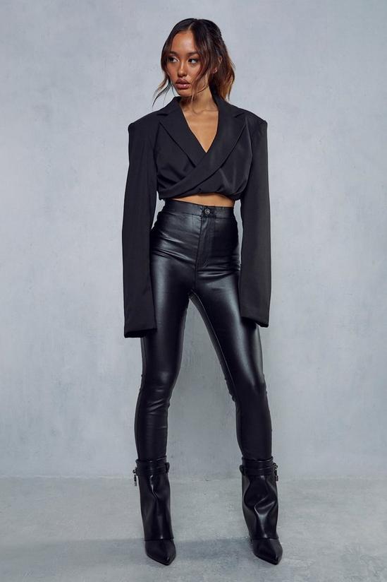 MissPap Leather Look Coated Denim Skinny Jean 1