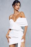 MissPap Premium Satin Off Shoulder Draped Corset Mini Dress thumbnail 2