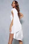 MissPap Premium Satin Cape Detail Asymmetric Mini Dress thumbnail 3