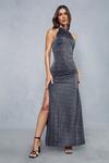 MissPap Shimmer Double Layer High Neck Backless Maxi Dress thumbnail 1