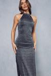 MissPap Shimmer Double Layer High Neck Backless Maxi Dress thumbnail 2