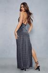 MissPap Shimmer Double Layer High Neck Backless Maxi Dress thumbnail 3
