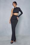 MissPap Double Layer Slinky Cut Out One Shoulder Maxi Dress thumbnail 1