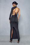 MissPap Double Layer Slinky Cut Out One Shoulder Maxi Dress thumbnail 3