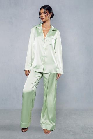 Personalised Sage Green Cami Pyjamas, Custom Pajamas, Birthday
