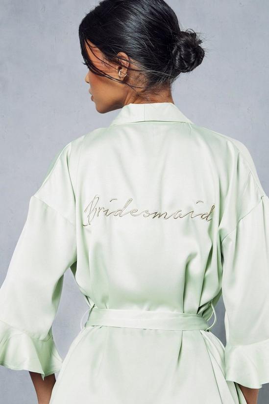 MissPap Satin Ruffle Embroidered Bridesmaid Robe 2