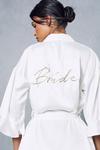 MissPap Satin Ruffle Embroidered Bride Robe thumbnail 2