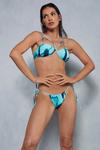 MissPap Abstract Printed Ruched Cupped Strappy Bikini Set thumbnail 1