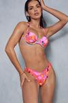 MissPap Firey Floral Printed Ruched Cupped Bikini Set thumbnail 1