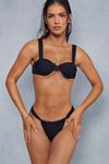 MissPap Crinkle Textured Ruched Cupped Bikini Set thumbnail 1