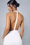 MissPap Premium Satin Pleated Halterneck Open Back Maxi Dress thumbnail 2