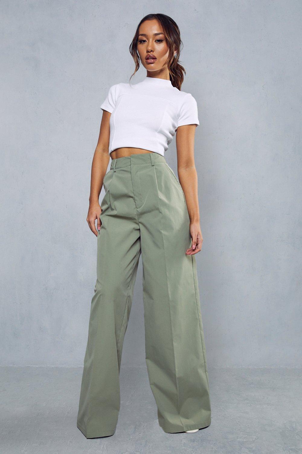 Trousers | Pleat Front Straight Leg Trousers | MissPap