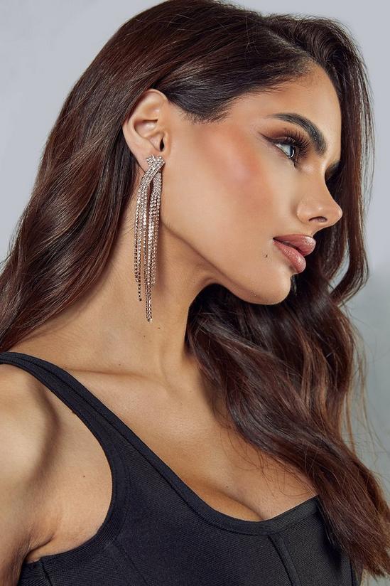 MissPap Diamante Cross Drop Earrings 2