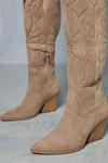 MissPap Faux Suede Western Knee High Boots thumbnail 2