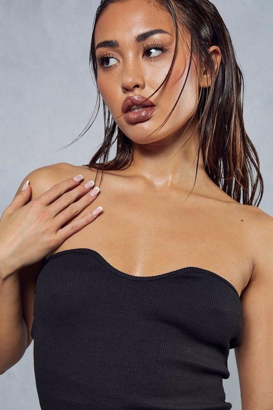 MissPap Ribbed Scooped Front Strapless Top 2