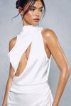 MissPap Premium Satin Grown On Neck Draped Midi Dress thumbnail 2