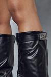 MissPap Folded Lock Detail Knee High Boots thumbnail 2