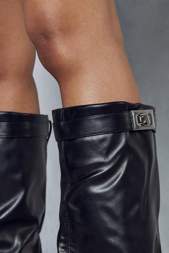 MissPap Folded Lock Detail Knee High Boots 2