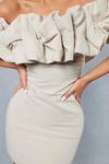 MissPap Linen Frill Off Shoulder Bodycon Mini Dress thumbnail 6